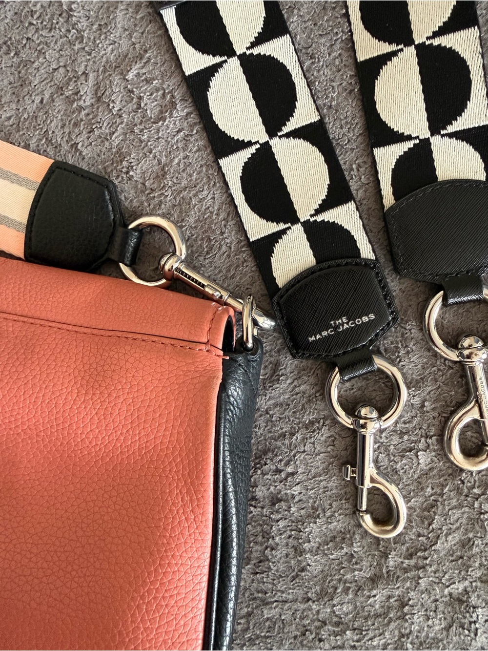 Marc Jacobs Empire City Flap Crossbody Bag - Colorblock Pink/Gray+extra strap - Picture 3 of 11